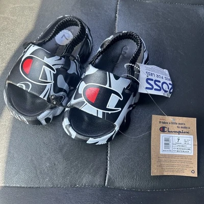 Sandalias Champion Baloncesto Meloso Squish Remolino Toboganes Niño Pequeño Talla 7 Nuevas con Etiquetas Foto 1 de 4