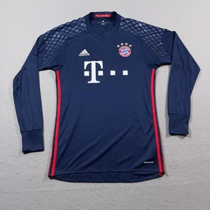 Bayern Munich Jersey Men S Blue Long Sleeve Goalkeeper Tricot Adidas Football - Picture 1 of 9