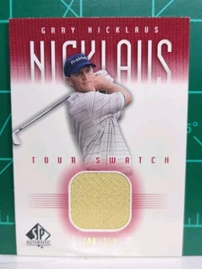 2001 SP authentique Gary Nicklaus Tour Swatch rouge #/250 MEM #GN-TS carte - Photo 1/3