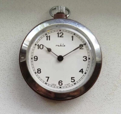 Relógio masculino de bolso militar muito raro antigo vintage Alemanha - RUHLA/FUNCIONA - Imagem 1 de 3