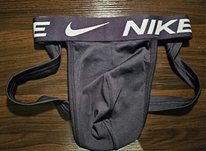 1 Men's Nike Dri-fit Essential Micro Jockstrap jock strap Black White XL NEW - Picture 1 of 5
