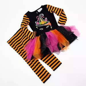 Emily Rose Niñas Otoño Halloween Túnica Vestido Leggings Conjunto de 2 Piezas TALLA 3T NUEVO - Imagen 1 de 11
