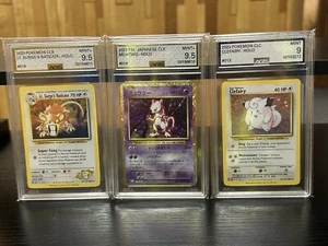 AGS 9.5 Lt. Surge's Raticate, Mewtwo, & AGS 9 Clefairy - All Holo - Picture 1 of 8