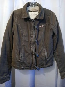 HOLLISTER Bomberjacke Sherpa Fell gefüttert XS braun Wintermantel sehr warm & stylis - Bild 1 von 13