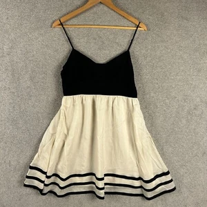 Witchery Silk Blend Dress Size M Black White Fit Flare Spaghetti Strap Party - Picture 1 of 8