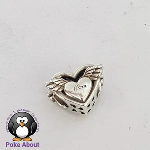Genuine Pandora Mum My Angel Wings Heart Silver Charm ALE 925 799367C00  - Picture 1 of 8