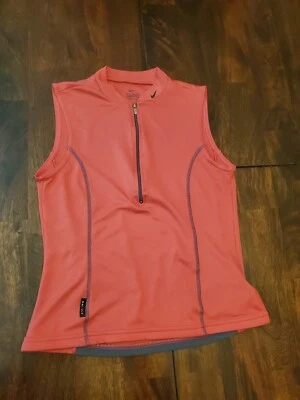 Nike Cycling Jersey Women's Size Small 3/4 Zip Dri-Fit Sleeveless Pink-grey  - Image 1 of 4