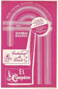 Cadeaux de Paris & EL Campéon Paroles Jean GERARD Rumbas Boléros Éd. MUSICALES - Bild 1 von 3