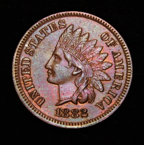 1882 Indian Head Cent, AU-UNC Cover