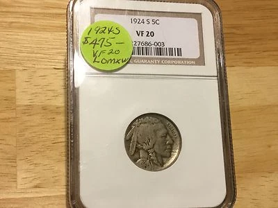 1924 S Buffalo Nickel  NGC VF 20 Better Date - Image 1 of 4