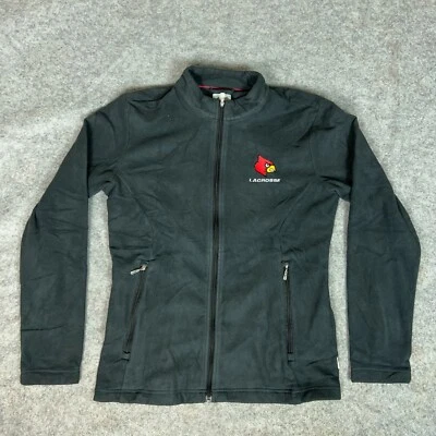 Louisville Cardinals Womens Jacket Medium Adidas Black Fleece Top NCAA Football - Image 1 of 4