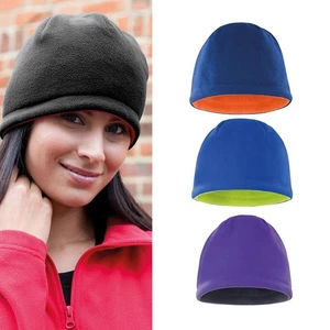 Result Winter Essentials Reversible Fleece Skull Hat (R374X) - Long Warm Cap