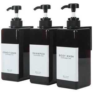 Plastic Refillable Hand Soap Dispenser Modern Square Pump Bottle For Bathroom Va - Picture 1 of 5