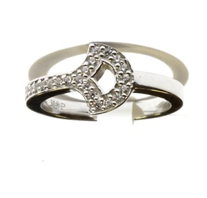 New 925 Sterling Silver Made with Swarovski Zirconia ByPass ring 3g 6 - Imagen 1 de 6