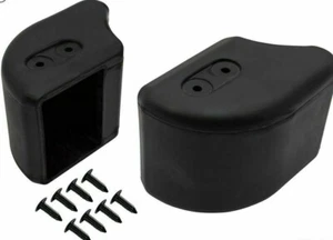 DEFENDER BUMPER BLACK RUBBER END CAP KIT 2 BUMPER CAPS AND 8 FIXINGS DA8601 - Picture 1 of 12