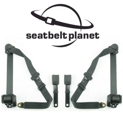 1974-1988 Porsche 911 Front Seat Belt Kit Driver Passenger 3-Point Retractable - Image 1 of 4