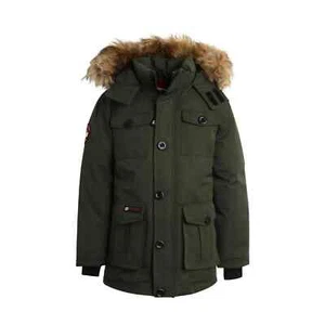 Parka Canada Weather Gear Para Hombres Lona Pesada Triple Ganso Oliva con Capucha NUEVA XL - Imagen 1 de 8