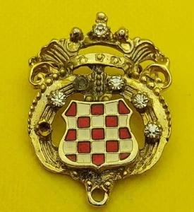 Croatian Army HV, metal badge, hat cap vintage badgr, war time ! - Picture 1 of 2