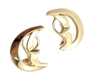 ¡Auténtico! Pendientes grandes Tiffany & Co Picasso de oro amarillo de 18 quilates luna creciente - Imagen 1 de 8