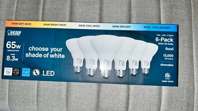 6 Floodlight Feit Electric BR30 65W LED Dimmable Light Bulbs ( 1 Pack  of 6) - Image 1 of 3