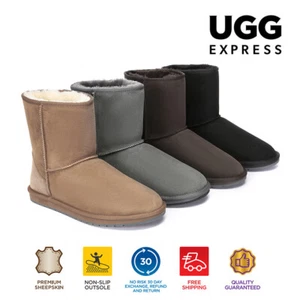 AUSTRALIAN SHEPHERD® UGG Boots Men Sheepskin Wool Nonslip Short Boots Large Size - Picture 1 of 31