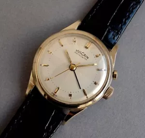 VULCAIN CRICKET SENSILARM Gents Vintage Wrist Alarm Watch 1950's - Picture 1 of 9