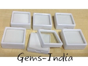 Caja de plástico para exhibición de gemas blancas de 6 piezas de 4x4 cm almacenamiento para gemas/diamantes tapa de vidrio - Imagen 1 de 1