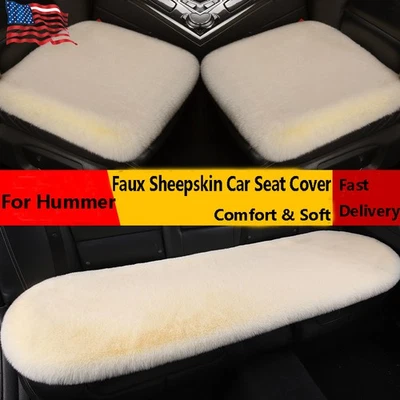 Faux Sheepskin Car Front Rear Seat Covers Cushion Mat Imitate Wool For Hummer H1 Foto 1 de 4