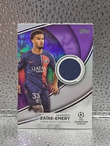Tarjeta reliquia púrpura 2023-24 Topps UEFA Clubes Competitions, Warren Zaire-Emery /299 - Imagen 1 de 2