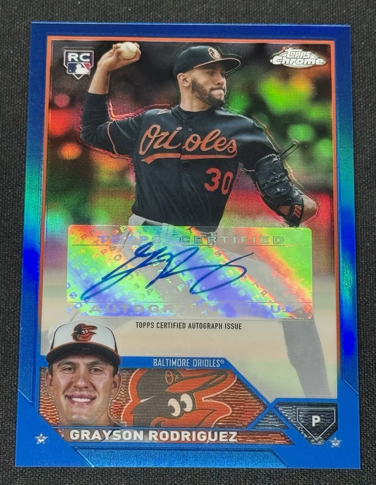 2023 Topps Chrome Grayson Rodriguez Blue /150 Auto RC Orioles Angels - Image 1 of 2