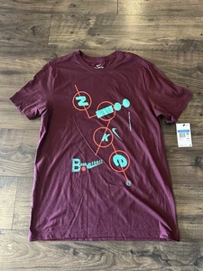 Camiseta Nike Baloncesto Vino Algodón HJ0491 681 Hombre Mediana Nueva Con Etiquetas - Imagen 1 de 4