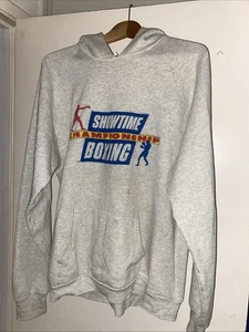 VINTAGE Showtime Championship Boxing Hoodie 90s Sweatshirt MMA UFC Heather Gray - Picture 1 of 12
