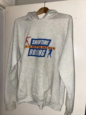 VINTAGE Showtime Championship Boxing Hoodie 90s Sweatshirt MMA UFC Heather Gray - Image 1 of 4