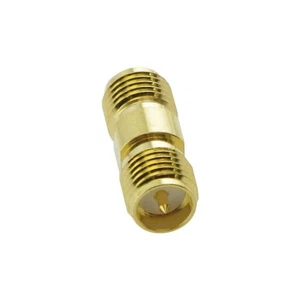 Nickel / Gold Plated RP SMA Female to SMA Female Adaptor WiFi Cable Barrel - Picture 1 of 3