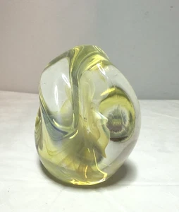 Pisapapeles vintage de vidrio opalescente biomórfico Gilbert C Johnson - firmado 1979 - Imagen 1 de 21