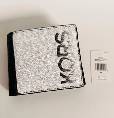 NUEVO CON ETIQUETAS MICHAEL KORS Cooper Gráfico Logo Billetera Billetera con Bolsa para Monedas | $158 Foto 1 de 4
