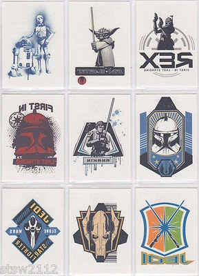 STAR WARS 2008 TOPPS THE CLONE WARS MOVIE STICKERS TEMP TATTOOS INSERT SET (10) - Image 1 of 4