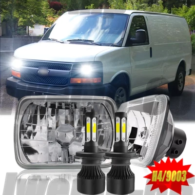 Par de faros altos/bajo DRL para camioneta de carga Chevy Express 1500 2500 3500 7x6 5x7 Foto 1 de 4