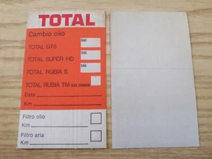TOTAL etichetta adesivo auto cambio olio tagliando d’epoca vintage - Picture 1 of 1