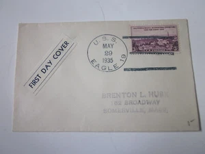 US COVER USA 1935 SCOTT 773 FIRST DAY COVER LABEL USS EAGLE 19 NAVAL CANCELED - Picture 1 of 2