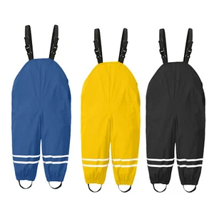 Toddler Kids Boys Girls Rain Dungarees Windproof Waterproof Mud Jumpsuit - Picture 1 of 14