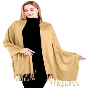 CJ Apparel Dark Cream Solid Color Shawl Seconds Scarf Stole Wrap Pashmina *NEW* - Picture 1 of 11