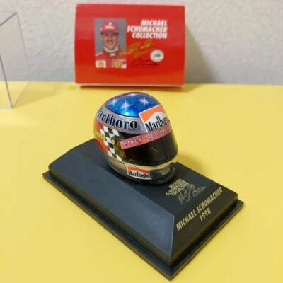 Rare Minichamps Schumacher Helmet 1/8 scale 1998  GP Marlboro Specs Used - Image 1 of 4