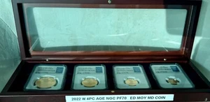 2022-W AGE 4PC NGC PF70 Ultra Cameo - Signed by Edmund C. Moy - Picture 1 of 7