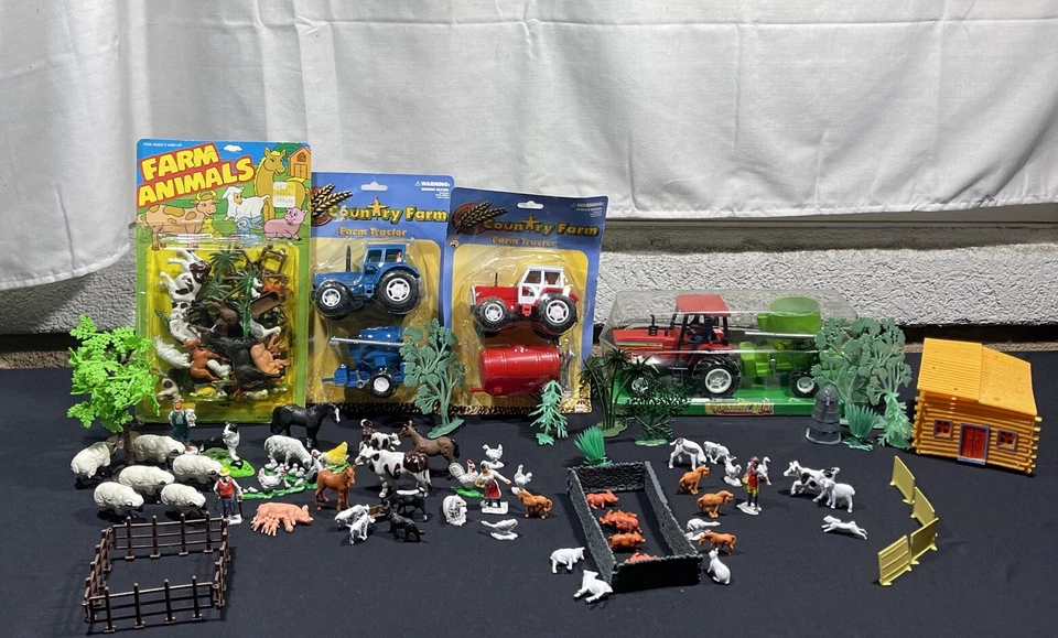 NewRay-Yudo Country Life Country Farm  Tractor And Animals - Image 1 of 4