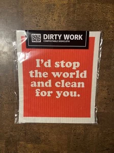 Bold Faced Dirty Work Compostable Washcloth. New 100% Compostable Modern English - Picture 1 of 4