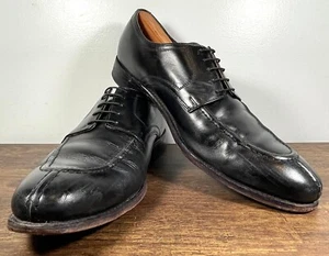 JOHNSTON & MURPHY Black Leather Split Toe Lace Up Oxford Shoes Men's Size 13M - Picture 1 of 13