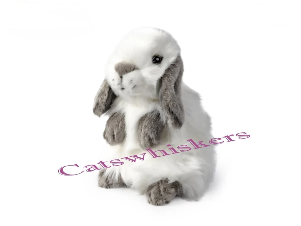 Sitting  Grey Lop Eared Rabbit  Plush Soft Toy  Teddy 10 year guarantee. 17 cm H - Image 1 of 1