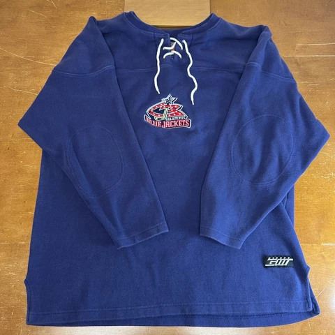 Vintage Columbus Blue Jackets Sweater Mens Extra Large Blue Pullover NHL Hockey Cover
