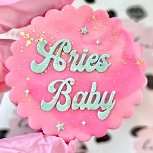 Aries Baby embosser stamp cupcakes cookie deboss star sign zodiac March April - Picture 1 of 2